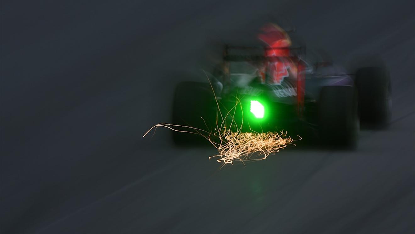 Pierre Gasly (FRA) Red Bull Racing RB11 sparks at Formula One Testing, Day One, Spielberg, Austria, Tuesday 23 June 2015. © Sutton Motorsport Images