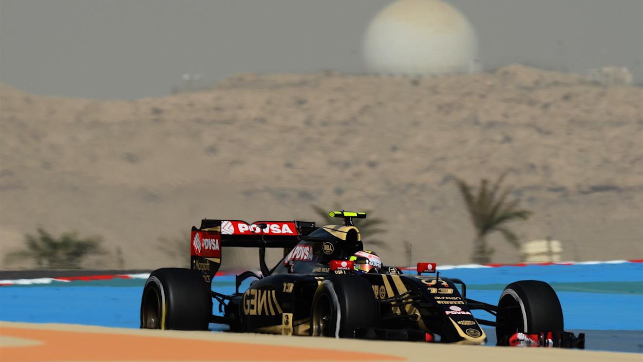 Pastor Maldonado (VEN) Lotus E23 Hybrid at Formula One World Championship, Rd4, Bahrain Grand Prix Practice, Bahrain International Circuit, Sakhir, Bahrain, Friday 17 April 2015. © Sutton Motorsport Images