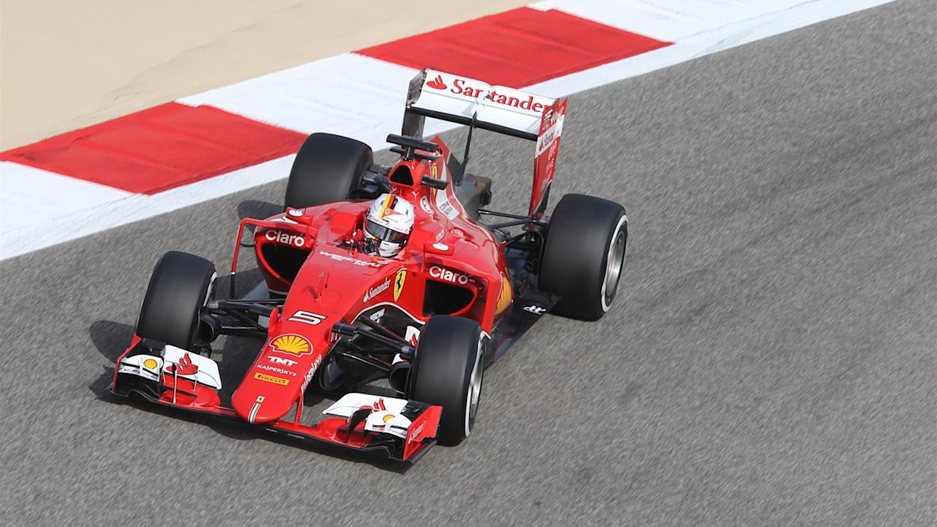 Sebastian Vettel (GER) Ferrari SF15-T at Formula One World Championship, Rd4, Bahrain Grand Prix Practice, Bahrain International Circuit, Sakhir, Bahrain, Friday 17 April 2015. © Sutton Motorsport Images