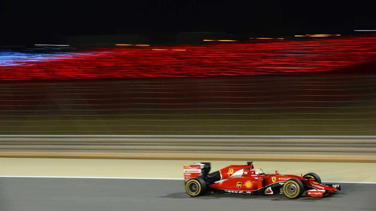 Sebastian Vettel (GER) Ferrari SF15-T at Formula One World Championship, Rd4, Bahrain Grand Prix Practice, Bahrain International Circuit, Sakhir, Bahrain, Friday 17 April 2015. © Sutton Motorsport Images