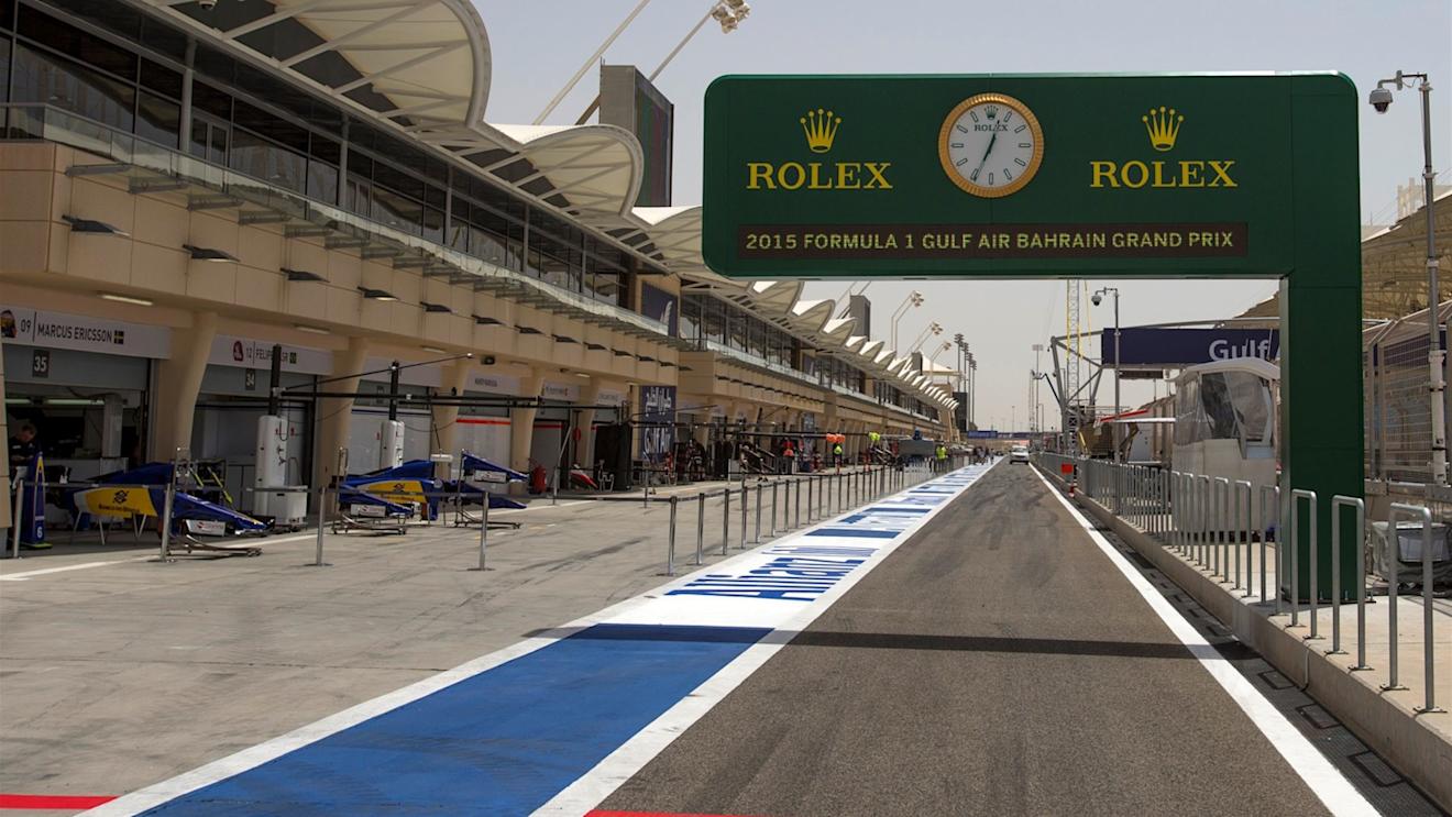 Rolex sign and clock at Formula One World Championship, Rd4, Bahrain Grand Prix Preparations, Bahrain International Circuit, Sakhir, Bahrain, Thursday 16 April 2015. © Sutton Motorsport Images