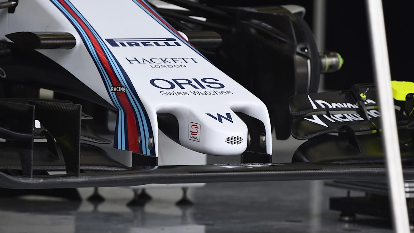 Williams FW37 nose detail at Formula One World Championship, Rd4, Bahrain Grand Prix Preparations, Bahrain International Circuit, Sakhir, Bahrain, Thursday 16  April 2015. © Sutton Motorsport Images
