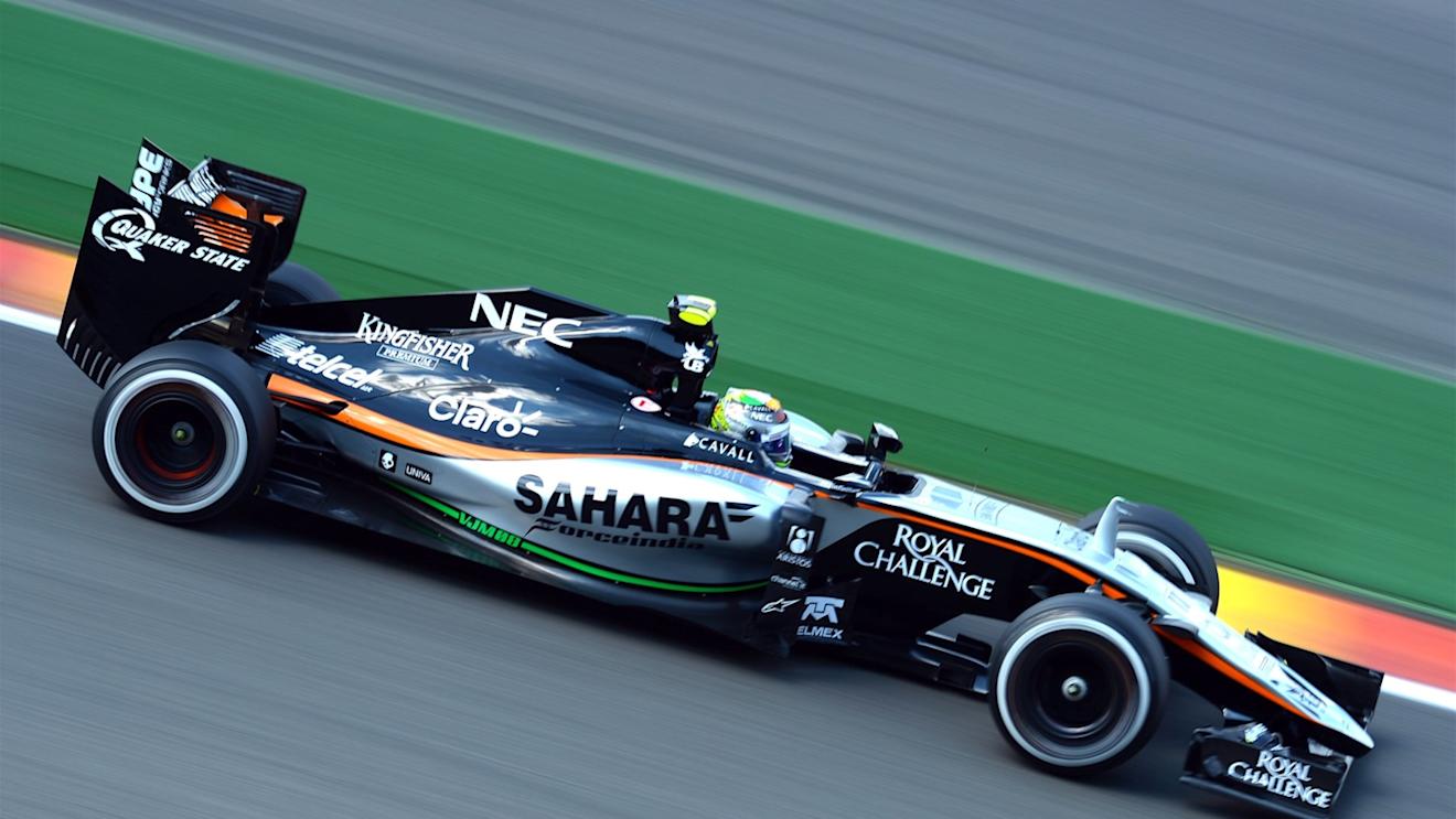 Sergio Perez (MEX) Force India VJM08 at Formula One World Championship, Rd11, Belgian Grand Prix, Practice, Spa Francorchamps, Belgium, Friday 21 August 2015. © Sutton Motorsport Images
