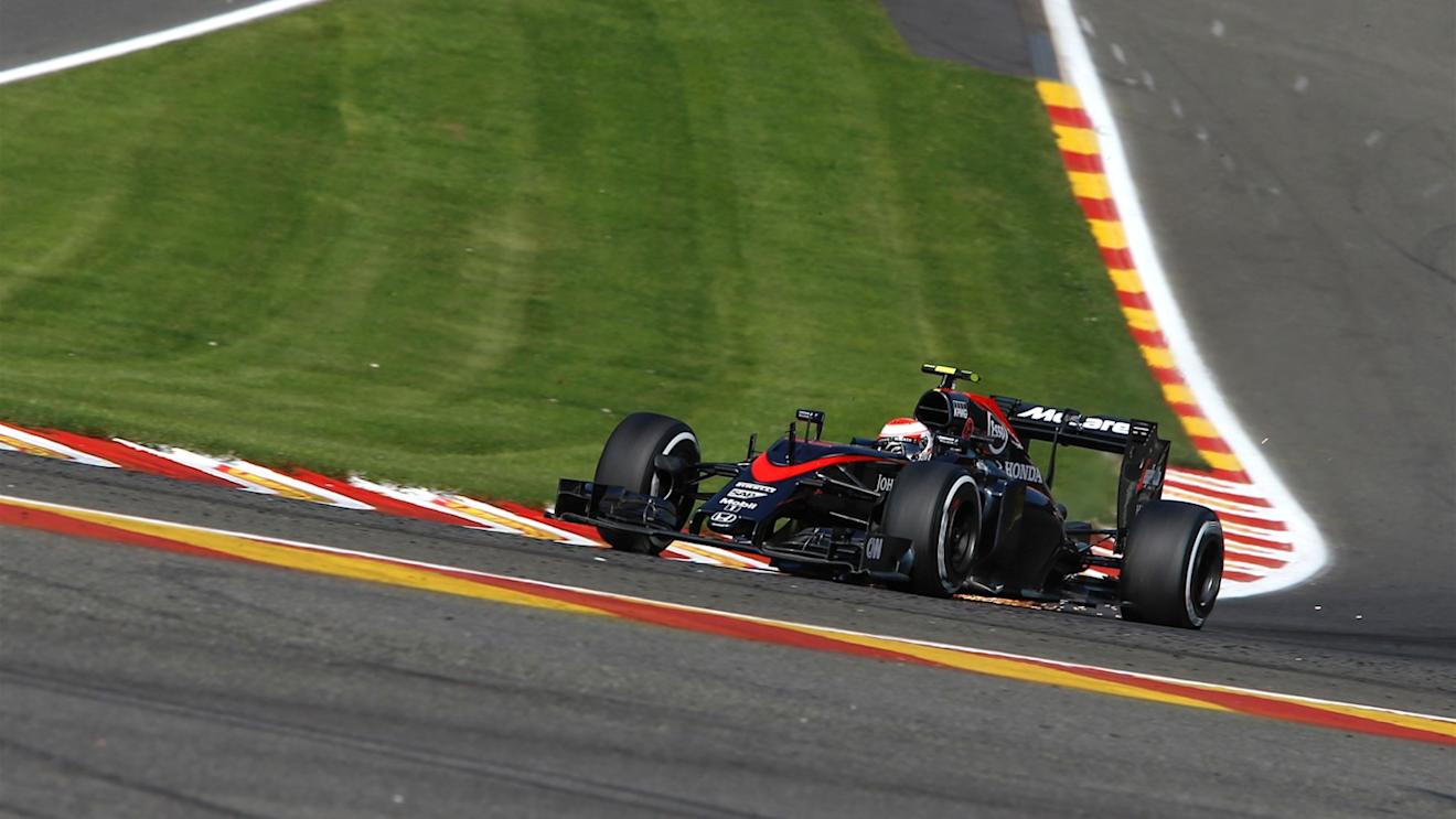 Jenson Button (GBR) McLaren MP4-30 at Formula One World Championship, Rd11, Belgian Grand Prix, Practice, Spa Francorchamps, Belgium, Friday 21 August 2015. © Sutton Motorsport Images