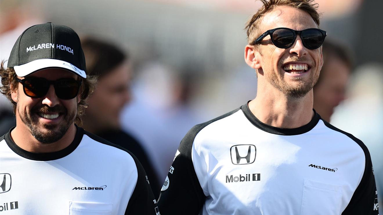 Fernando Alonso (ESP) McLaren and Jenson Button (GBR) McLaren at Formula One World Championship, Rd11, Belgian Grand Prix, Practice, Spa Francorchamps, Belgium, Friday 21 August 2015. © Sutton Motorsport Images