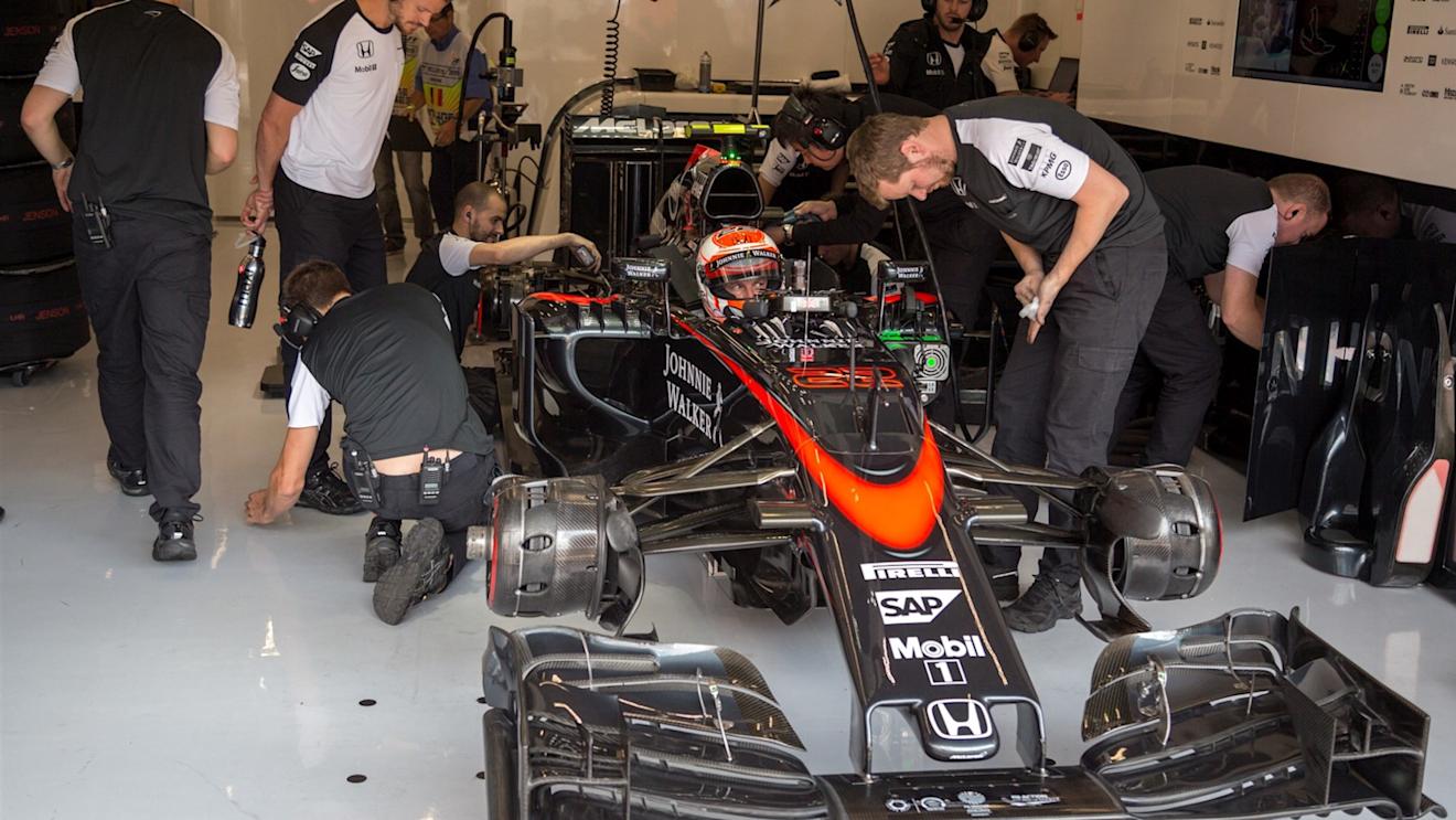 Jenson Button (GBR) McLaren MP4-30 at Formula One World Championship, Rd11, Belgian Grand Prix, Practice, Spa Francorchamps, Belgium, Friday 21 August 2015. © Sutton Motorsport Images