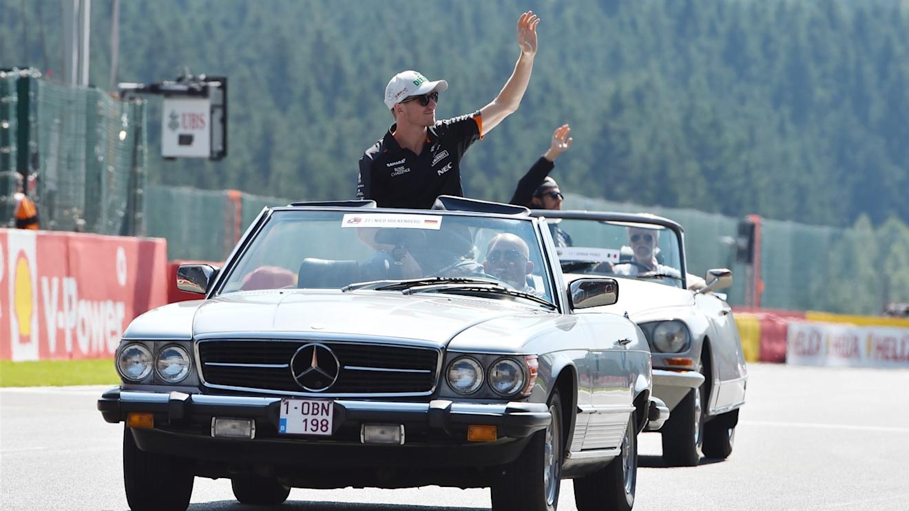 Nico Hulkenberg (GER) Force India F1 on the drivers parade at Formula One World Championship, Rd11, Belgian Grand Prix, Race, Spa Francorchamps, Belgium, Sunday 23 August 2015. © Sutton Motorsport Images