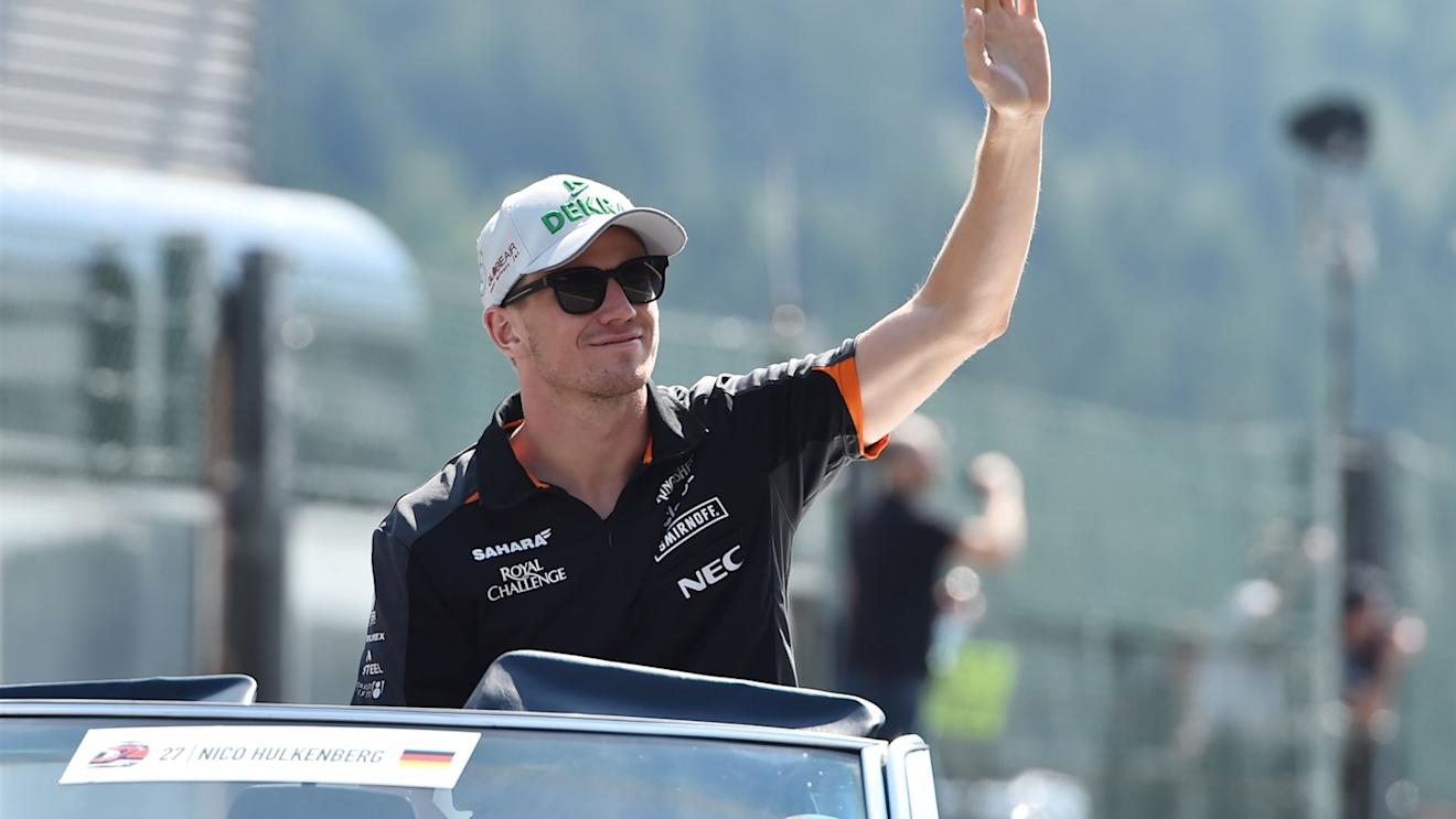 Nico Hulkenberg (GER) Force India F1 on the drivers parade at Formula One World Championship, Rd11, Belgian Grand Prix, Race, Spa Francorchamps, Belgium, Sunday 23 August 2015. © Sutton Motorsport Images