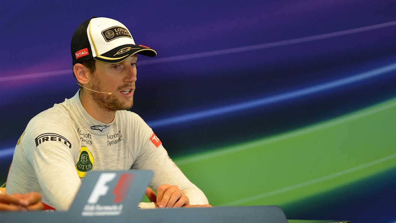 Romain Grosjean (FRA) Lotus F1 in the Press Conference at Formula One World Championship, Rd11, Belgian Grand Prix, Race, Spa Francorchamps, Belgium, Sunday 23 August 2015. © Sutton Motorsport Images
