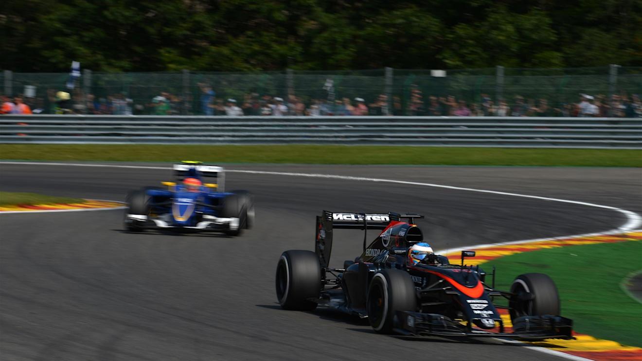 Fernando Alonso (ESP) McLaren MP4-30 at Formula One World Championship, Rd11, Belgian Grand Prix, Race, Spa Francorchamps, Belgium, Sunday 23 August 2015. © Sutton Motorsport Images