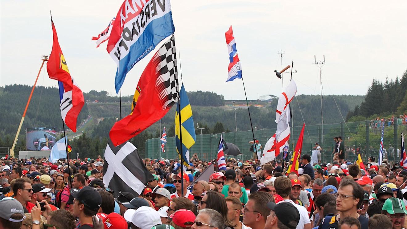 Fans and flags at Formula One World Championship, Rd11, Belgian Grand Prix, Race, Spa Francorchamps, Belgium, Sunday 23 August 2015. © Sutton Motorsport Images