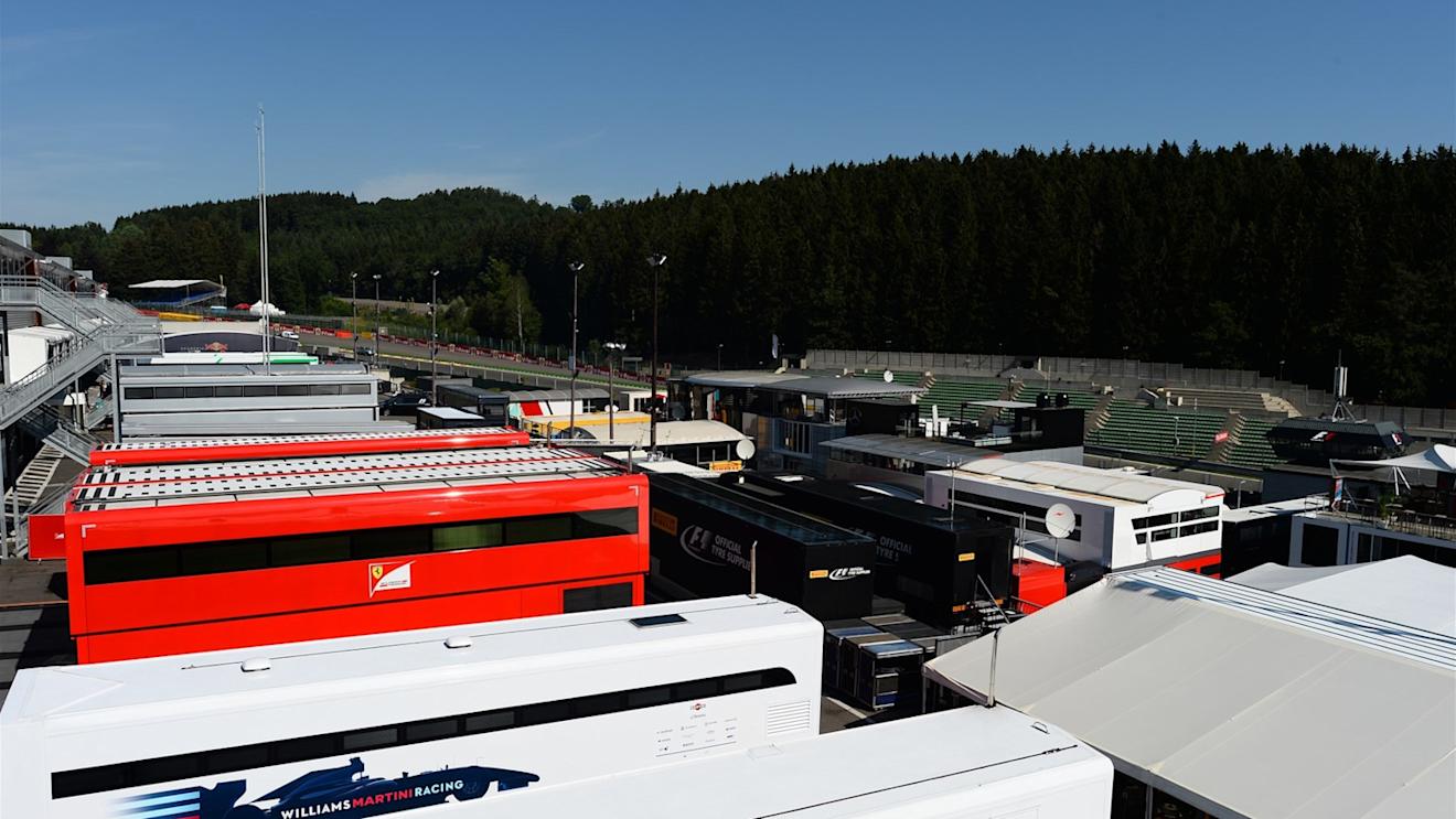 Paddock and trucks at Formula One World Championship, Rd11, Belgian Grand Prix, Preparations, Spa Francorchamps, Belgium, Thursday 20 August 2015. © Sutton Motorsport Images