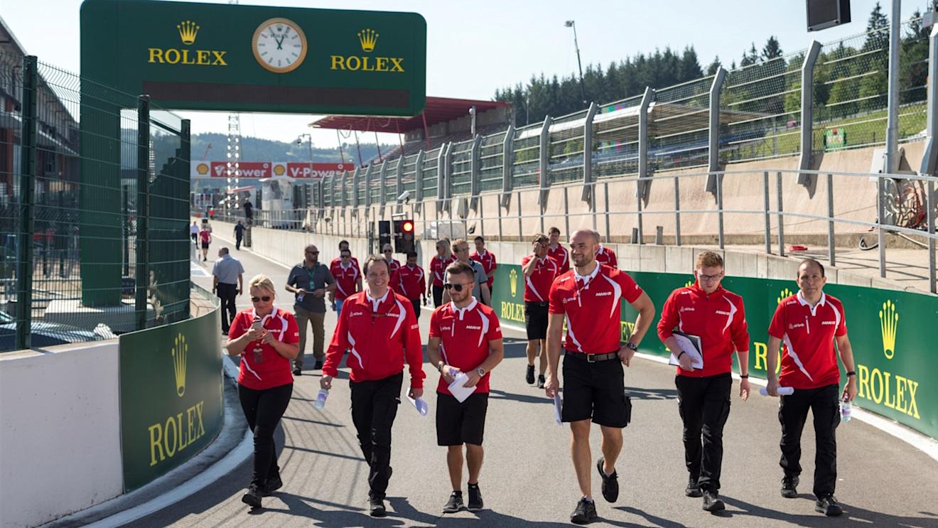 Will Stevens (GBR) Marussia F1 Team walks the track at Formula One World Championship, Rd11, Belgian Grand Prix, Preparations, Spa Francorchamps, Belgium, Thursday 20 August 2015. © Sutton Motorsport Images