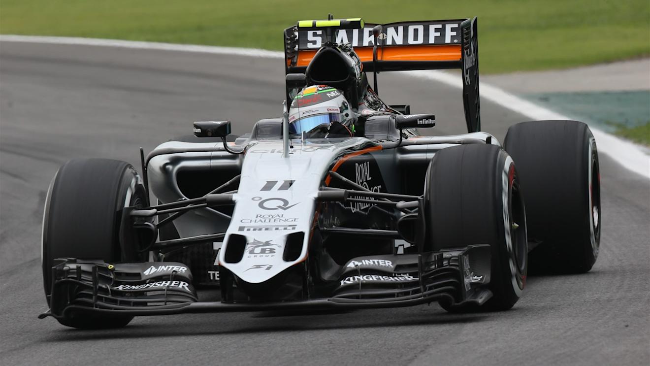 Sergio Perez (MEX) Force India VJM08 at Formula One World Championship, Rd18, Brazilian Grand Prix, Practice, Interlagos, Sao Paulo, Brazil, Friday 13 November 2015. © Sutton Motorsport Images
