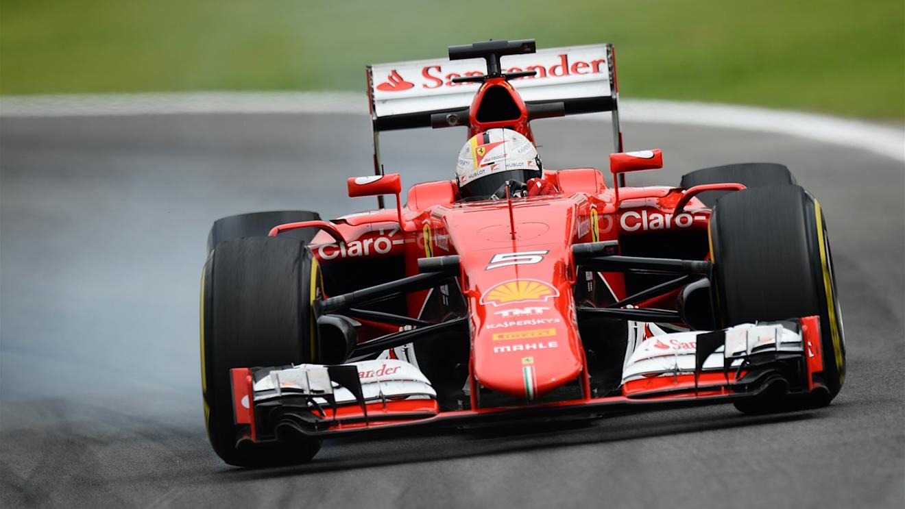 Sebastian Vettel (GER) Ferrari SF15-T lock up at Formula One World Championship, Rd18, Brazilian Grand Prix, Practice, Interlagos, Sao Paulo, Brazil, Friday 13 November 2015. © Sutton Motorsport Images