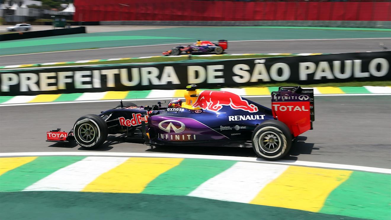 Daniel Ricciardo (AUS) Red Bull Racing RB11 and Daniil Kvyat (RUS) Red Bull Racing RB11 at Formula One World Championship, Rd18, Brazilian Grand Prix, Qualifying, Interlagos, Sao Paulo, Brazil, Saturday 14  November 2015. © Sutton Motorsport Images