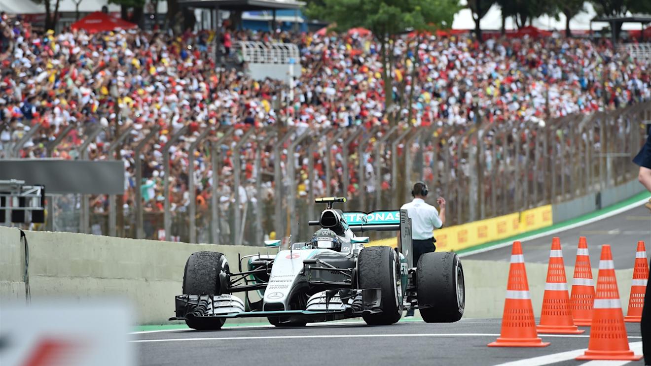 Race winner Nico Rosberg (GER) Mercedes AMG F1 W06 in parc ferme at Formula One World Championship, Rd18, Brazilian Grand Prix, Race, Interlagos, Sao Paulo, Brazil, Sunday 15 November 2015. © Sutton Motorsport Images