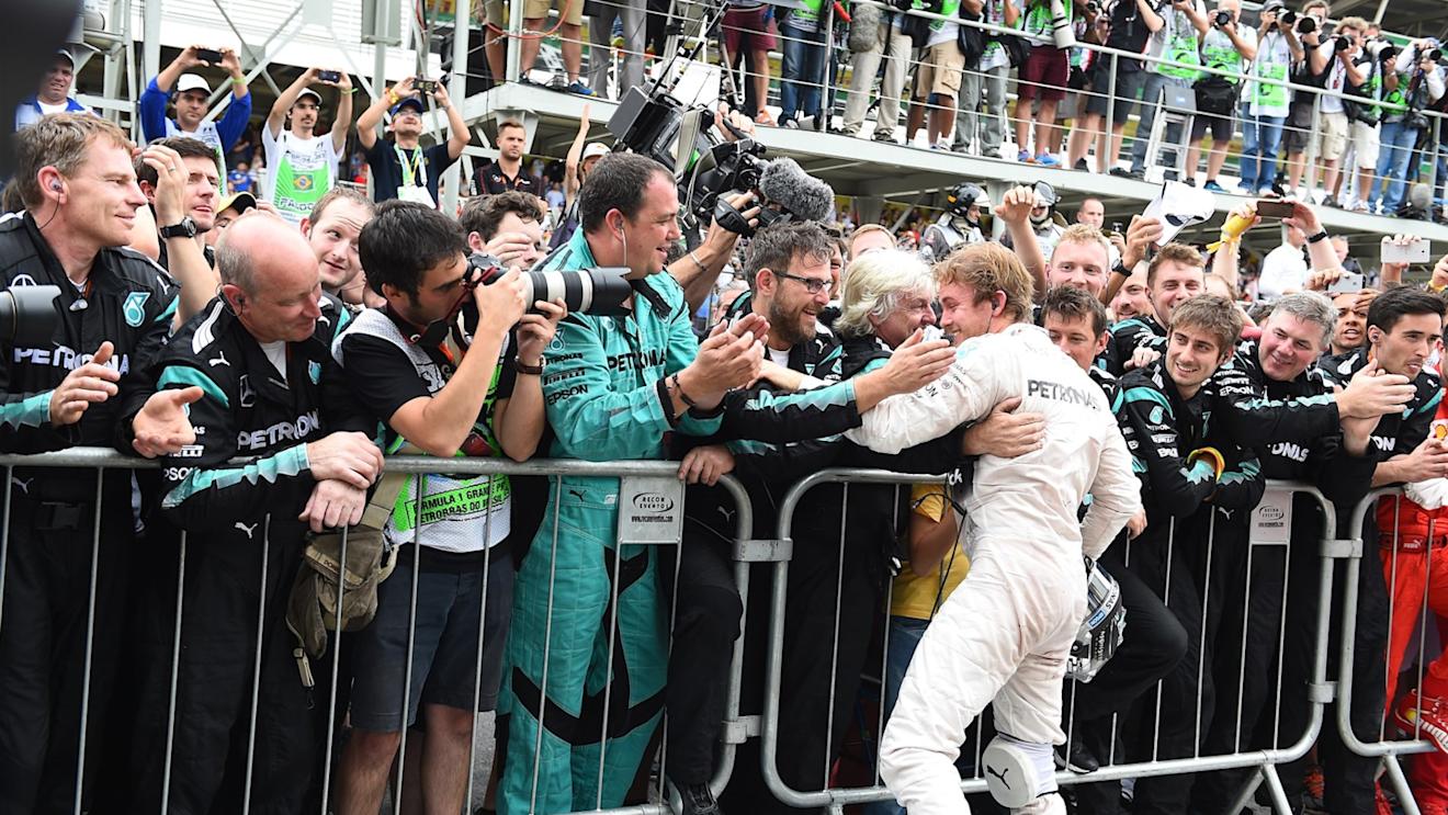 Race winner Nico Rosberg (GER) Mercedes AMG F1 celebrates in parc ferme at Formula One World Championship, Rd18, Brazilian Grand Prix, Race, Interlagos, Sao Paulo, Brazil, Sunday 15 November 2015. © Sutton Motorsport Images