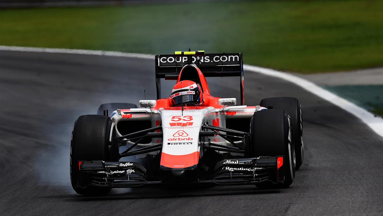 Alexander Rossi (USA) Marussia locks up at Formula One World Championship, Rd18, Brazilian Grand Prix, Race, Interlagos, Sao Paulo, Brazil, Sunday 15 November 2015. © Sutton Motorsport Images
