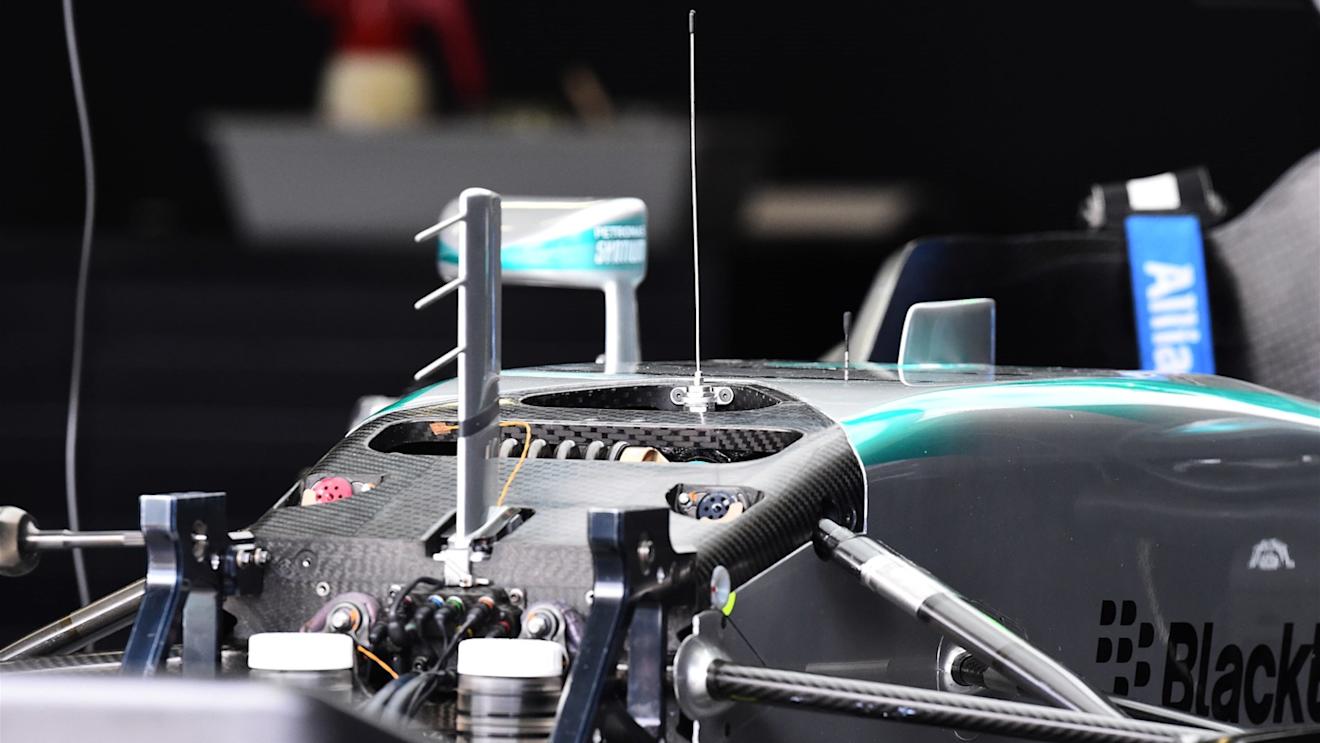Mercedes AMG F1 W06 chassis detail at Formula One World Championship, Rd18, Brazilian Grand Prix, Preparations, Interlagos, Sao Paulo, Brazil, Thursday 12 November 2015. © Sutton Motorsport Images
