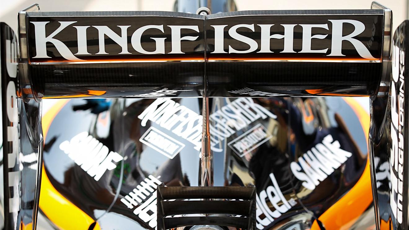 Force India VJM08 rear wing detail at Formula One World Championship, Rd18, Brazilian Grand Prix, Preparations, Interlagos, Sao Paulo, Brazil, Thursday 12 November 2015. © Sutton Motorsport Images