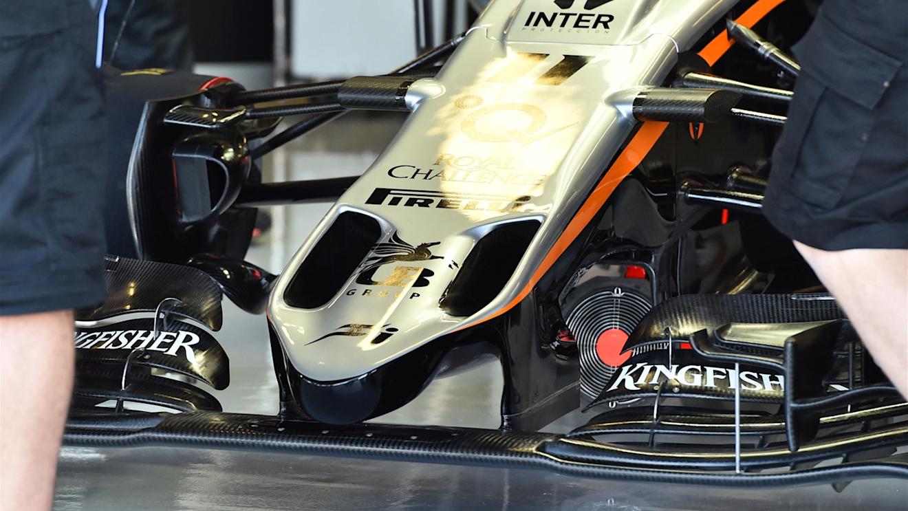 Force India VJM08 nose at Formula One World Championship, Rd9, British Grand Prix, Practice, Silverstone, England, Friday 3 July 2015. © Sutton Motorsport Images
