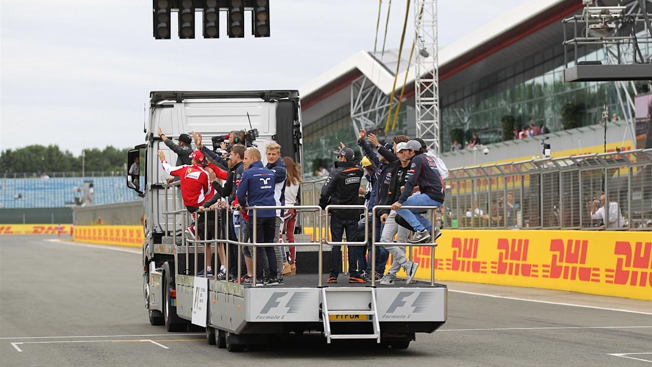 Drivers parade at Formula One World Championship, Rd9, British Grand Prix, Race, Silverstone, England, Sunday 5 July 2015. © Sutton Motorsport Images