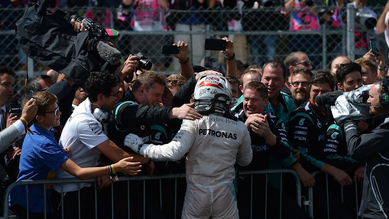 Lewis Hamilton (GBR) Mercedes AMG F1 celebrates in Parc Ferme at Formula One World Championship, Rd9, British Grand Prix, Race, Silverstone, England, Sunday 5 July 2015. © Sutton Motorsport Images