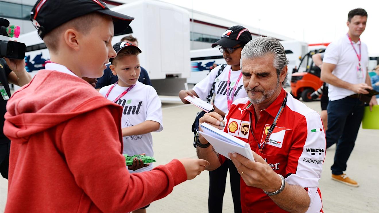 Maurizio Arrivabene (ITA) Ferrari Team Principal signs autographs at Formula One World Championship, Rd9, British Grand Prix, Preparations, Silverstone, England, Thursday 2 July 2015. © Sutton Motorsport Images