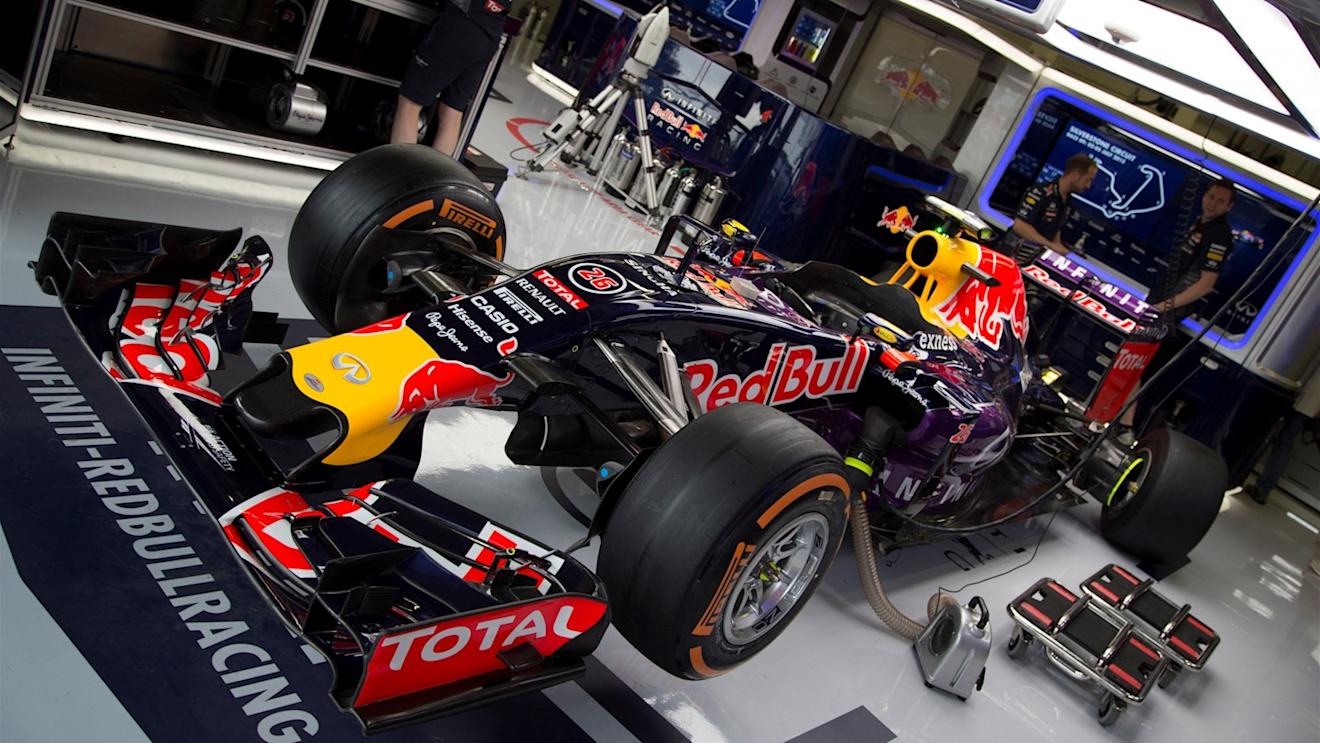 Red Bull Racing RB11 in the garage at Formula One World Championship, Rd9, British Grand Prix, Preparations, Silverstone, England, Thursday 2 July 2015. © Sutton Motorsport Images