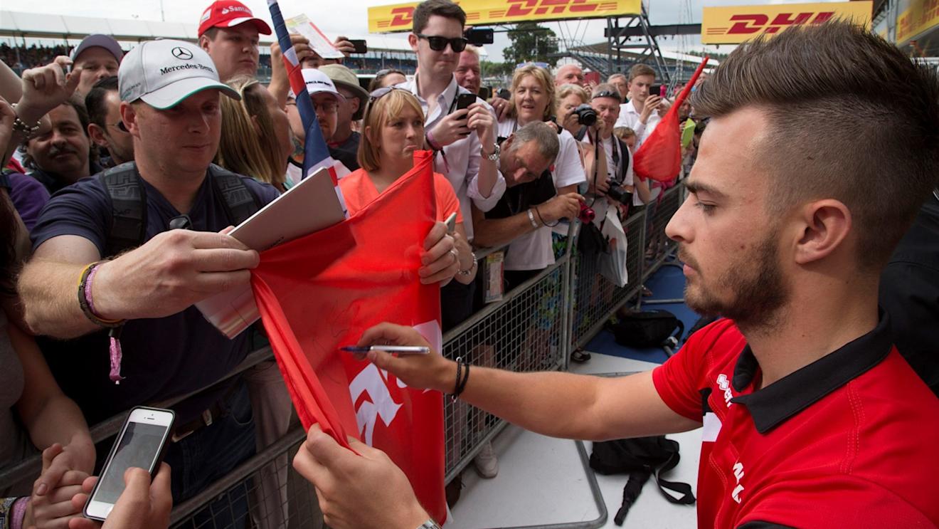Will Stevens (GBR) Marussia F1 Team signs autographs in the Pit Walk  and at Formula One World Championship, Rd9, British Grand Prix, Preparations, Silverstone, England, Thursday 2 July 2015. © Sutton Motorsport Images