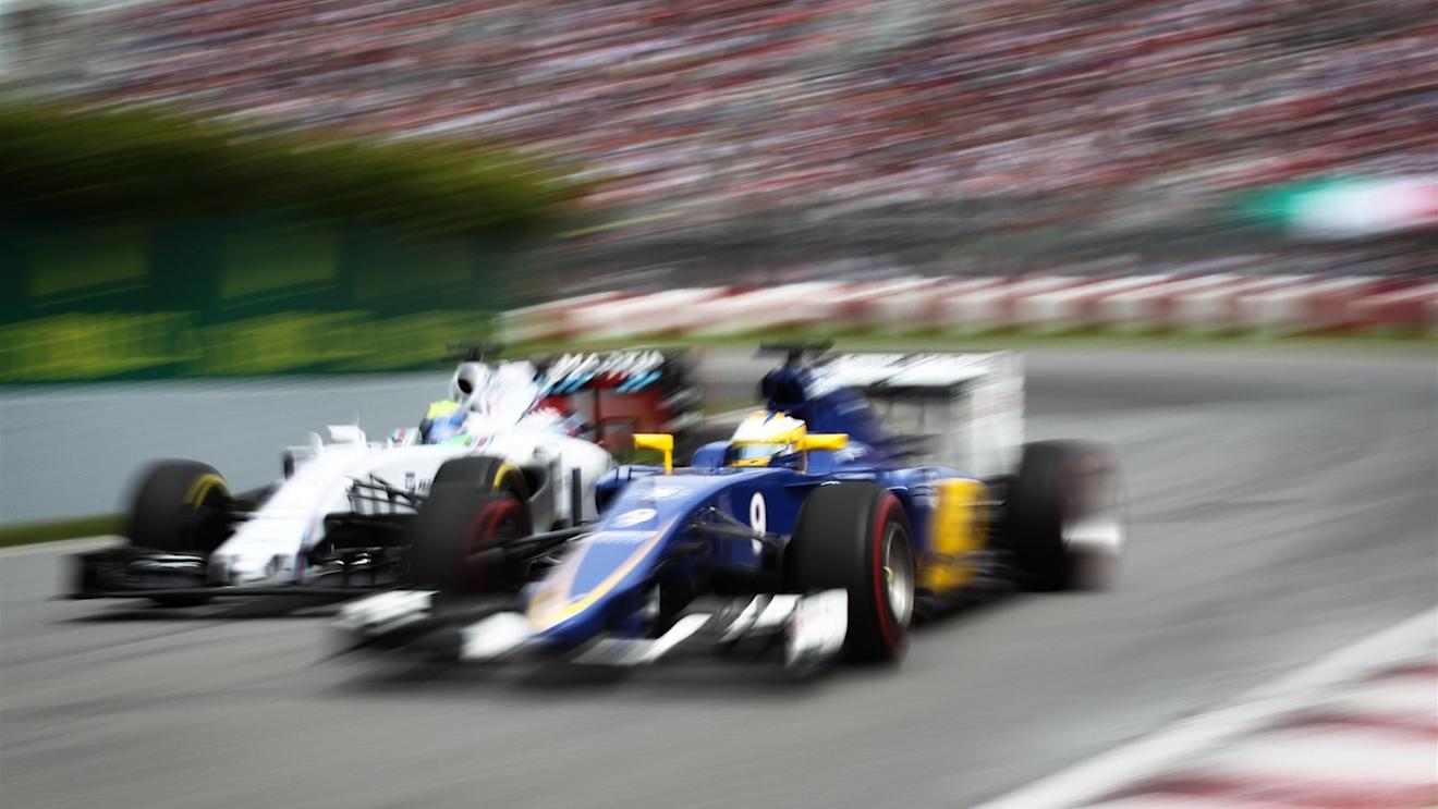 Felipe Massa (BRA) Williams FW37 and Marcus Ericsson (SWE) Sauber C34 at Formula One World Championship, Rd7, Canadian Grand Prix, Race, Montreal, Canada, Sunday 7 June 2015. © Sutton Motorsport Images