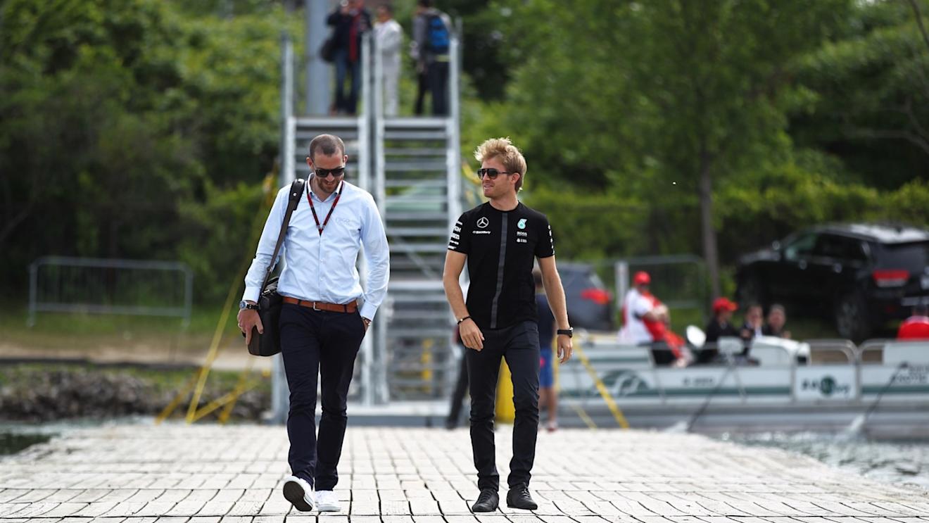 Nico Rosberg (GER) Mercedes AMG F1 with his manager Georg Nolte (GER) at Formula One World Championship, Rd7, Canadian Grand Prix, Race, Montreal, Canada, Sunday 7 June 2015. © Sutton Motorsport Images