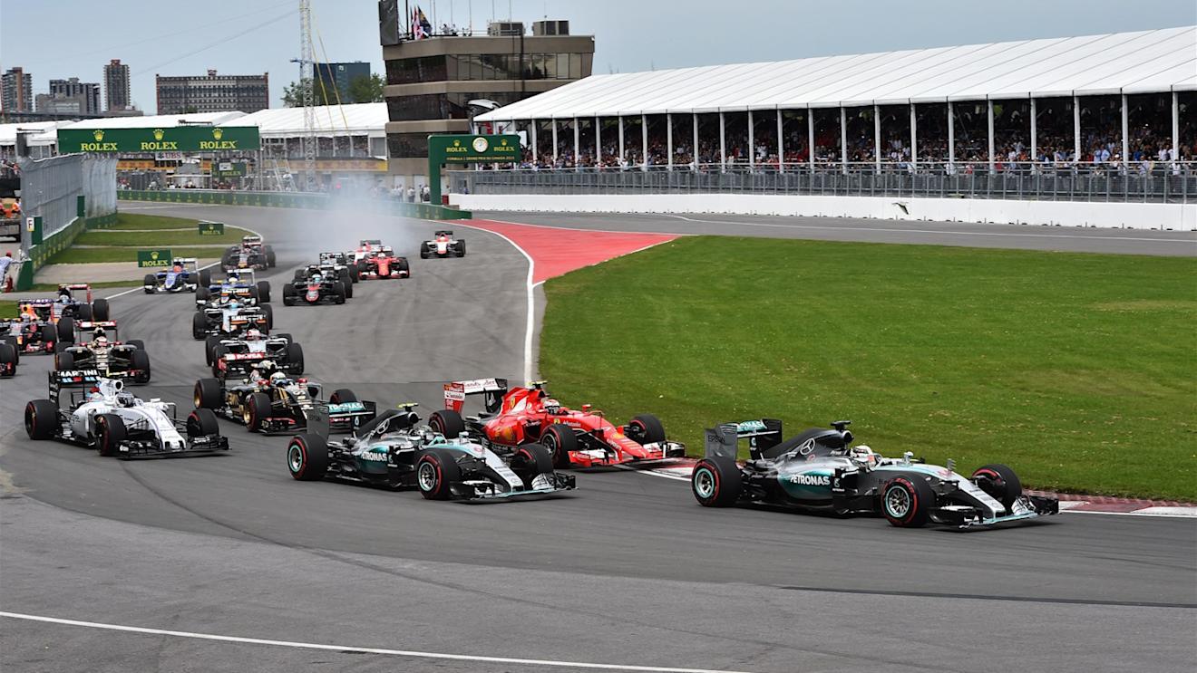 Lewis Hamilton (GBR) Mercedes AMG F1 W06 leads at the start of the race at Formula One World Championship, Rd7, Canadian Grand Prix, Race, Montreal, Canada, Sunday 7 June 2015. © Sutton Motorsport Images