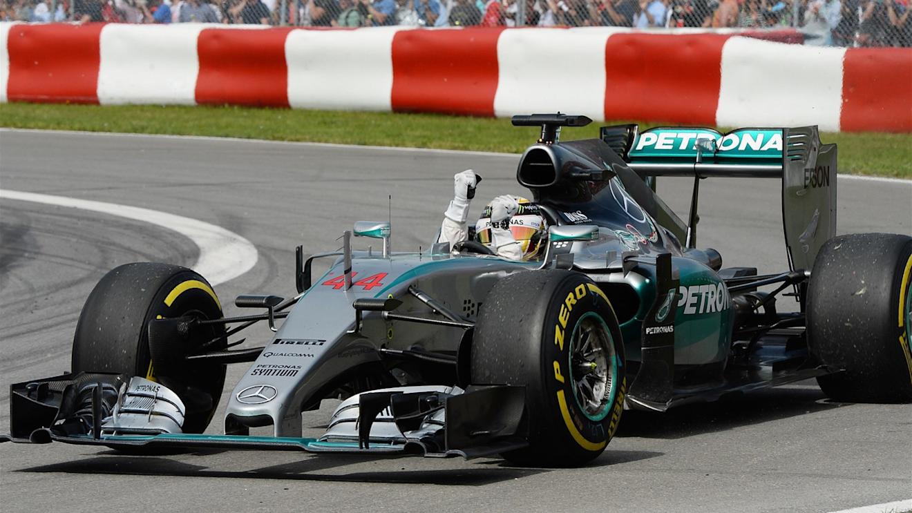 Race winner Lewis Hamilton (GBR) Mercedes AMG F1 W06 waves to the crowd at Formula One World Championship, Rd7, Canadian Grand Prix, Race, Montreal, Canada, Sunday 7 June 2015. © Sutton Motorsport Images