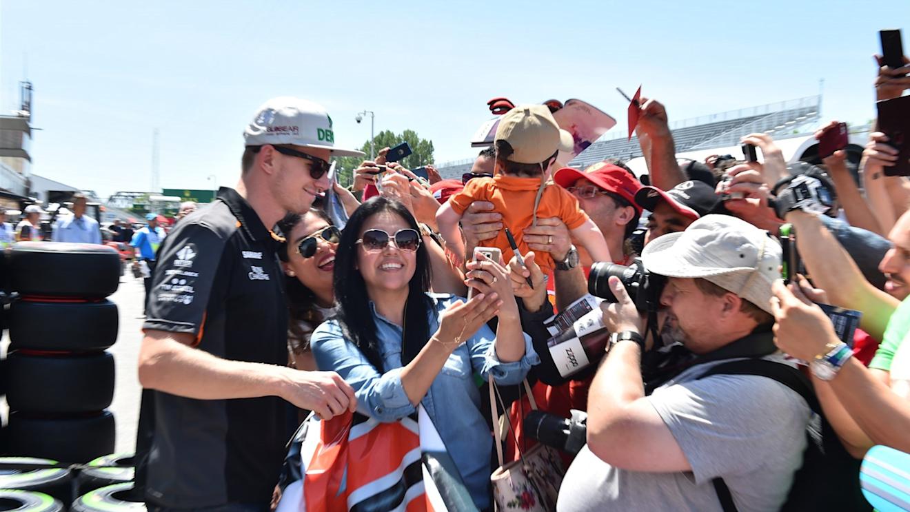 Nico Hulkenberg (GER) Force India F1 signs autographs for the fans at Formula One World Championship, Rd7, Canadian Grand Prix, Preparations, Montreal, Canada, Thursday 4 June 2015. © Sutton Motorsport Images