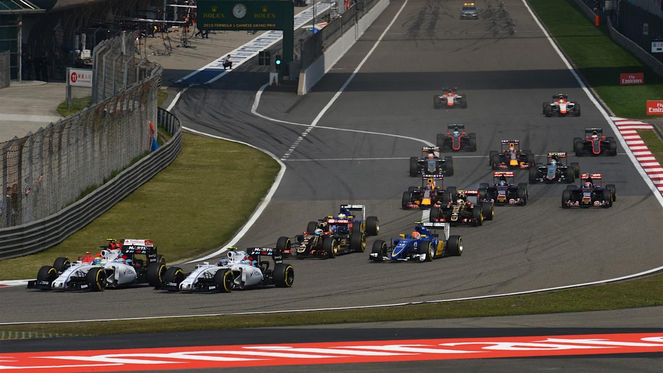 Felipe Massa (BRA) Williams FW37 and Valtteri Bottas (FIN) Williams FW37 at the sart of the race at Formula One World Championship, Rd3, Chinese Grand Prix, Race, Shanghai, China, Sunday 12 April 2015. © Sutton Motorsport Images