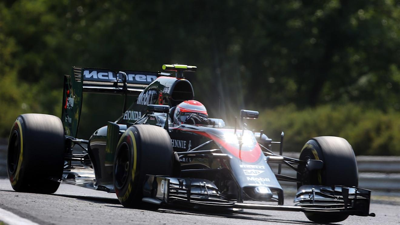 Jenson Button (GBR) McLaren MP4-30 at Formula One World Championship, Rd10, Hungarian Grand Prix, Practice, Hungaroring, Hungary, Friday 24 July 2015. © Sutton Motorsport Images