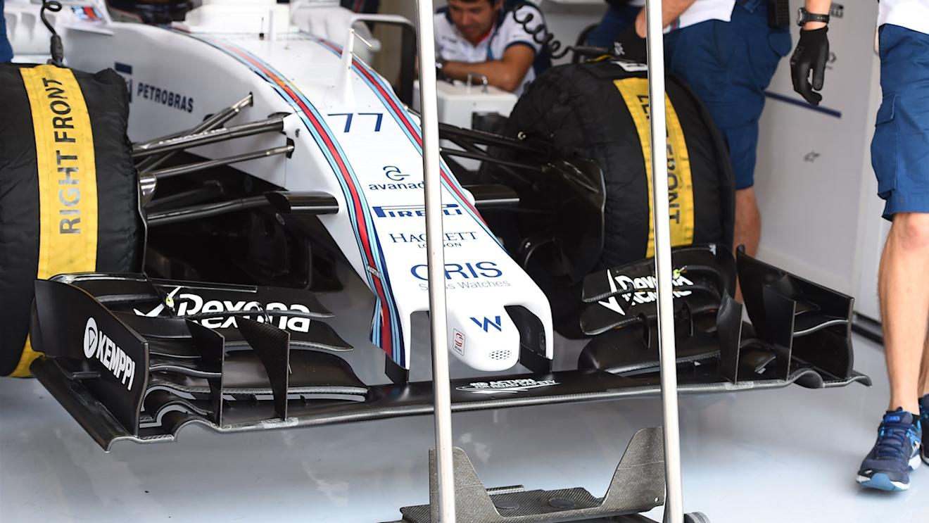 Williams FW37 nose and front wing at Formula One World Championship, Rd10, Hungarian Grand Prix, Qualifying, Hungaroring, Hungary, Saturday 25 July 2015. © Sutton Motorsport Images