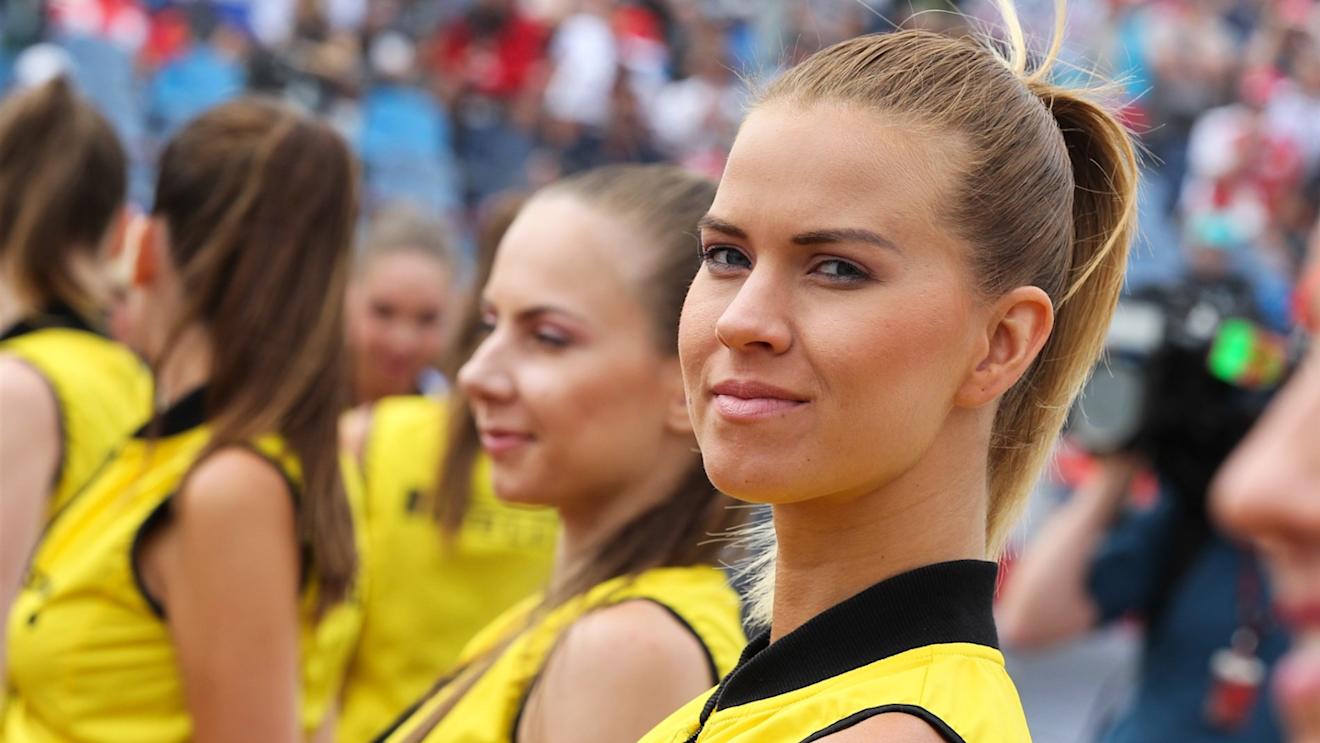 Grid Girls on the drivers parade at Formula One World Championship, Rd10, Hungarian Grand Prix, Race, Hungaroring, Hungary, Sunday 26 July 2015. © Sutton Motorsport Images