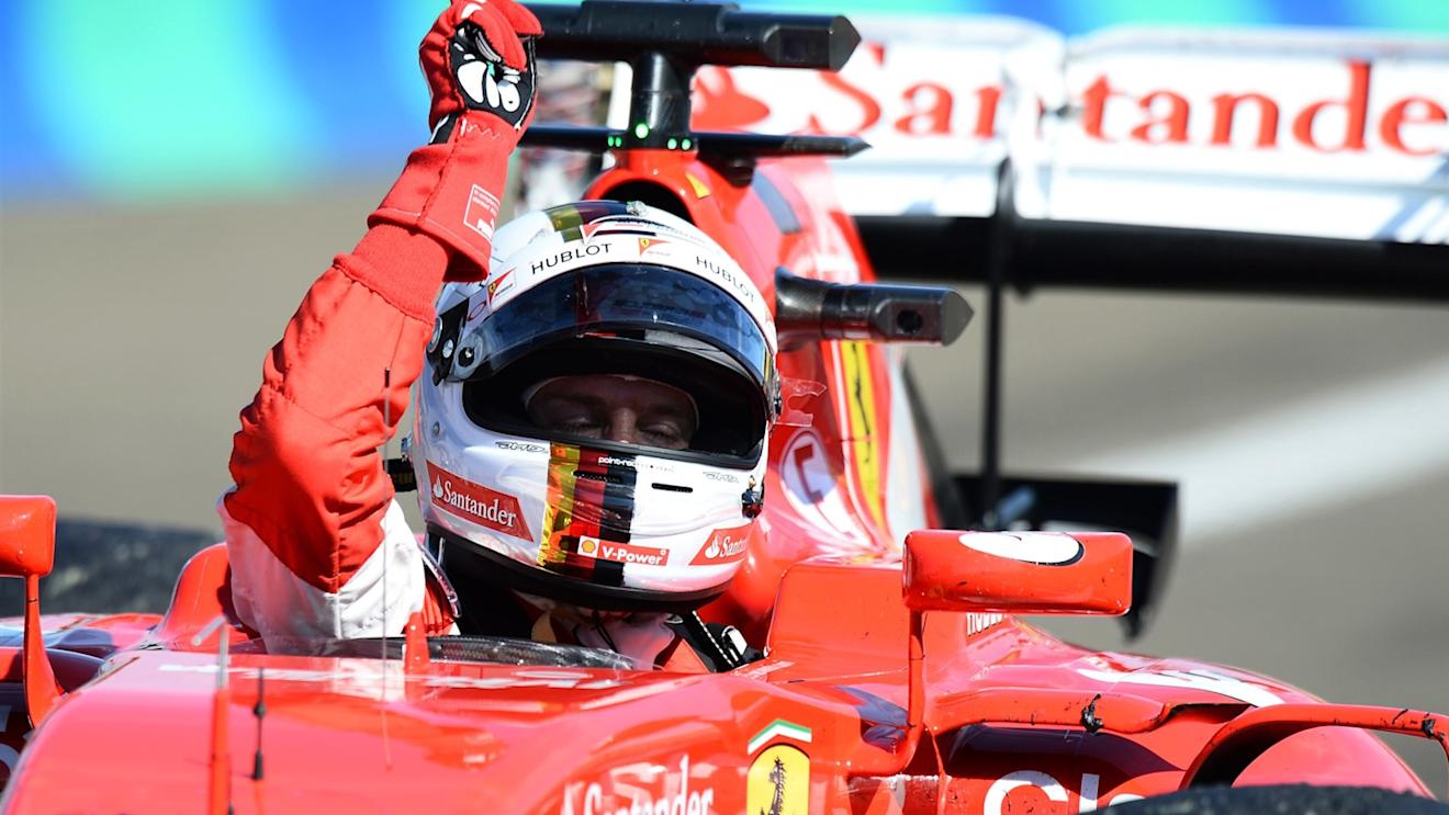 Sebastian Vettel (GER) Ferrari celebrates at Formula One World Championship, Rd10, Hungarian Grand Prix, Race, Hungaroring, Hungary, Sunday 26 July 2015. © Sutton Motorsport Images