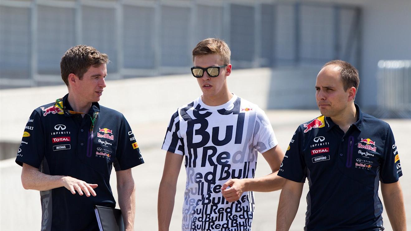 Daniil Kyvat (RUS) Red Bull Racing walks the track with Gianpiero Lambiase (ITA) Red Bull Racing Race Engineer at Formula One World Championship, Rd10, Hungarian Grand Prix, Preparations, Hungaroring, Hungary, Thursday 23 July 2015. © Sutton Motorsport Images