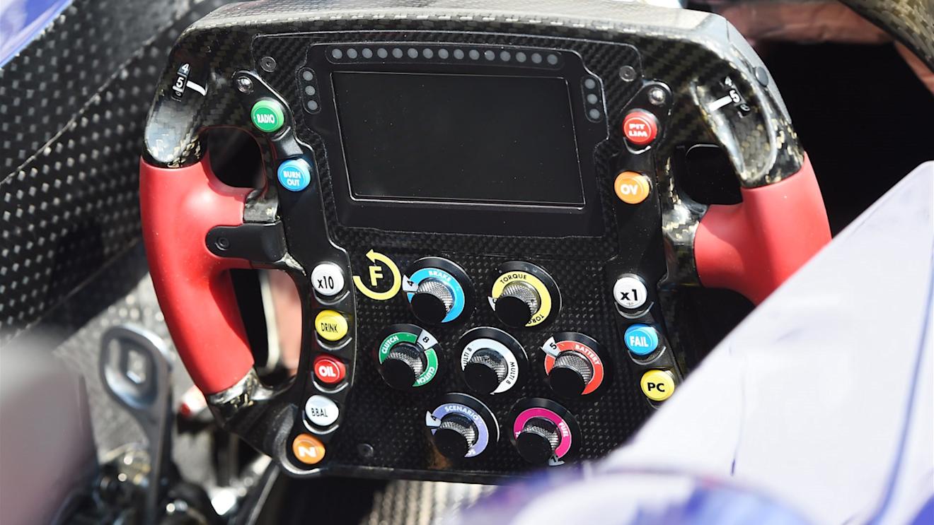 Scuderia Toro Rosso steering wheel STR10 detail at Formula One World Championship, Rd10, Hungarian Grand Prix, Preparations, Hungaroring, Hungary, Thursday 23 July 2015. © Sutton Motorsport Images