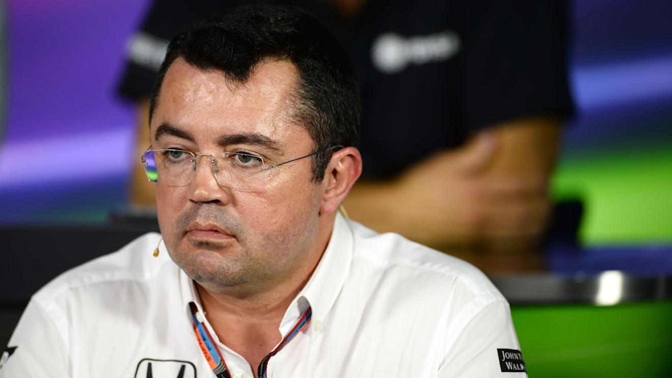 Eric Boullier (FRA) McLaren Racing Director in the press conference at Formula One World Championship, Rd12, Italian Grand Prix, Practice, Monza, Italy, Friday 4  September 2015. © Sutton Motorsport Images