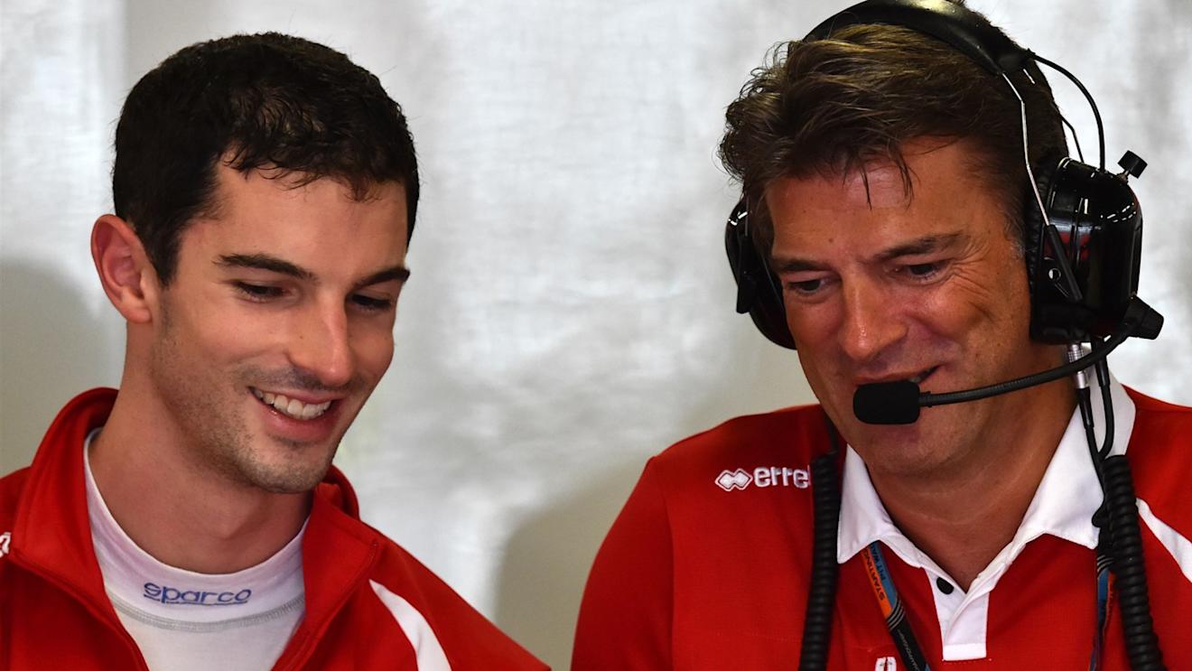 Alexander Rossi (USA) Marussia and Graeme Lowdon (GBR) Chief Executive Officer Marussia at Formula One World Championship, Rd14, Japanese Grand Prix, Practice, Suzuka, Japan, Friday 25 September 2015. © Sutton Motorsport Images
