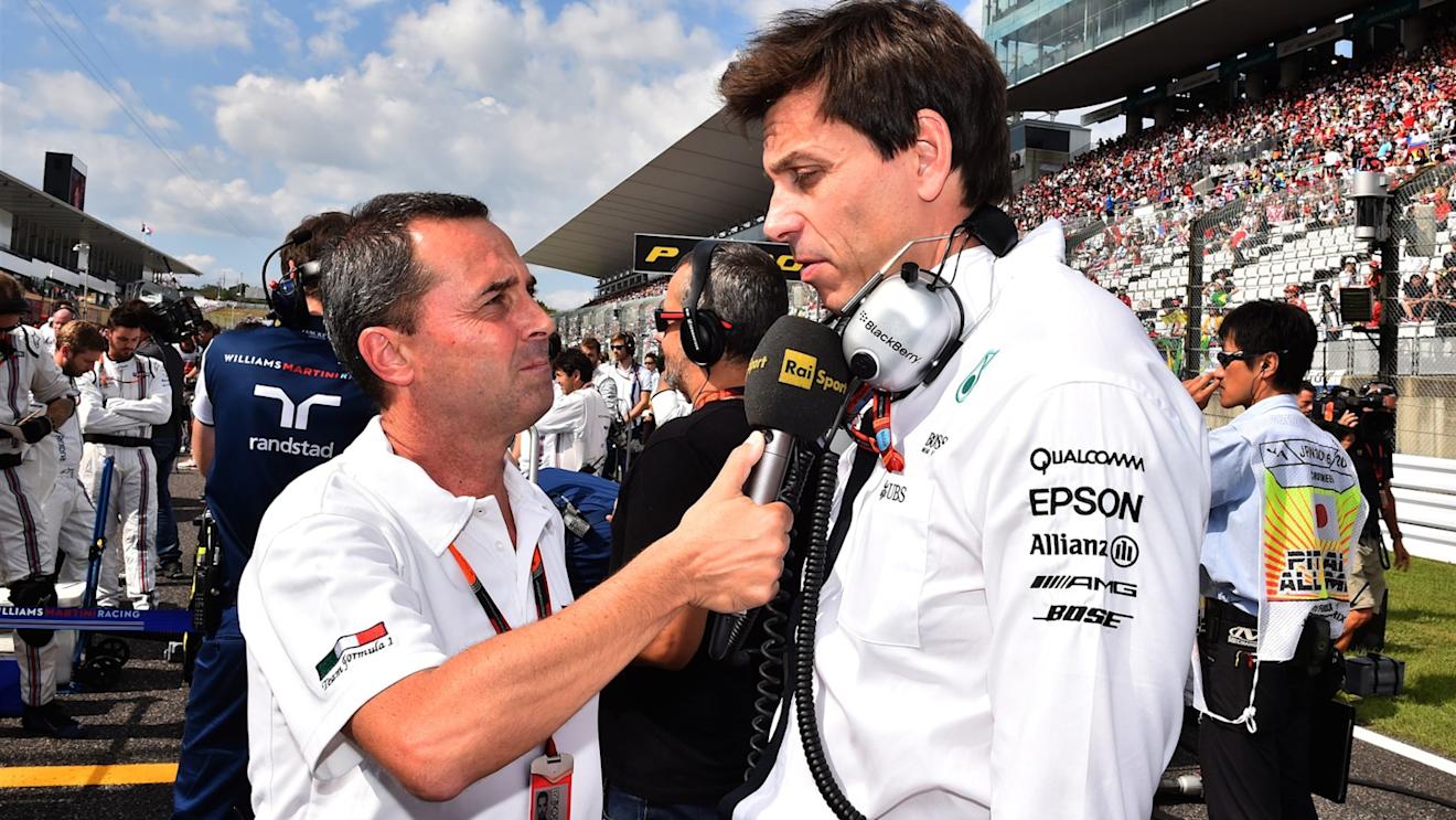 Toto Wolff (AUT) Mercedes AMG F1 Director of Motorsport is interviewed on the grid at Formula One World Championship, Rd14, Japanese Grand Prix, Race, Suzuka, Japan, Sunday 27 September 2015. © Sutton Motorsport Images