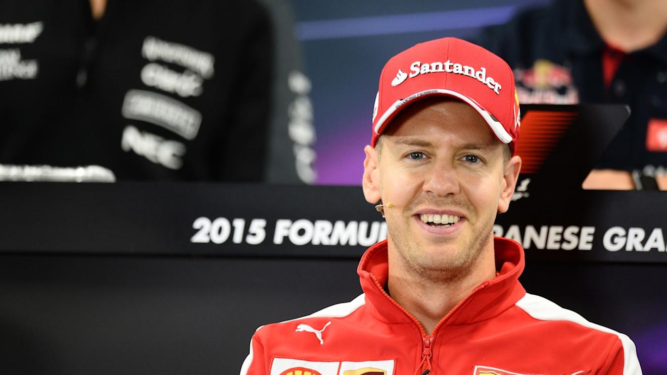 Sebastian Vettel (GER) Ferrari in the press conference at Formula One World Championship, Rd14, Japanese Grand Prix, Preparations, Suzuka, Japan, Thursday 24 September 2015. © Sutton Motorsport Images