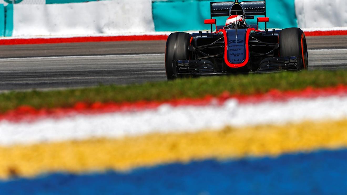 Jenson Button (GBR) McLaren MP4-30 at Formula One World Championship, Rd2, Malaysian Grand Prix, Practice, Sepang, Malaysia, Friday 27  March 2015. © Sutton Motorsport Images