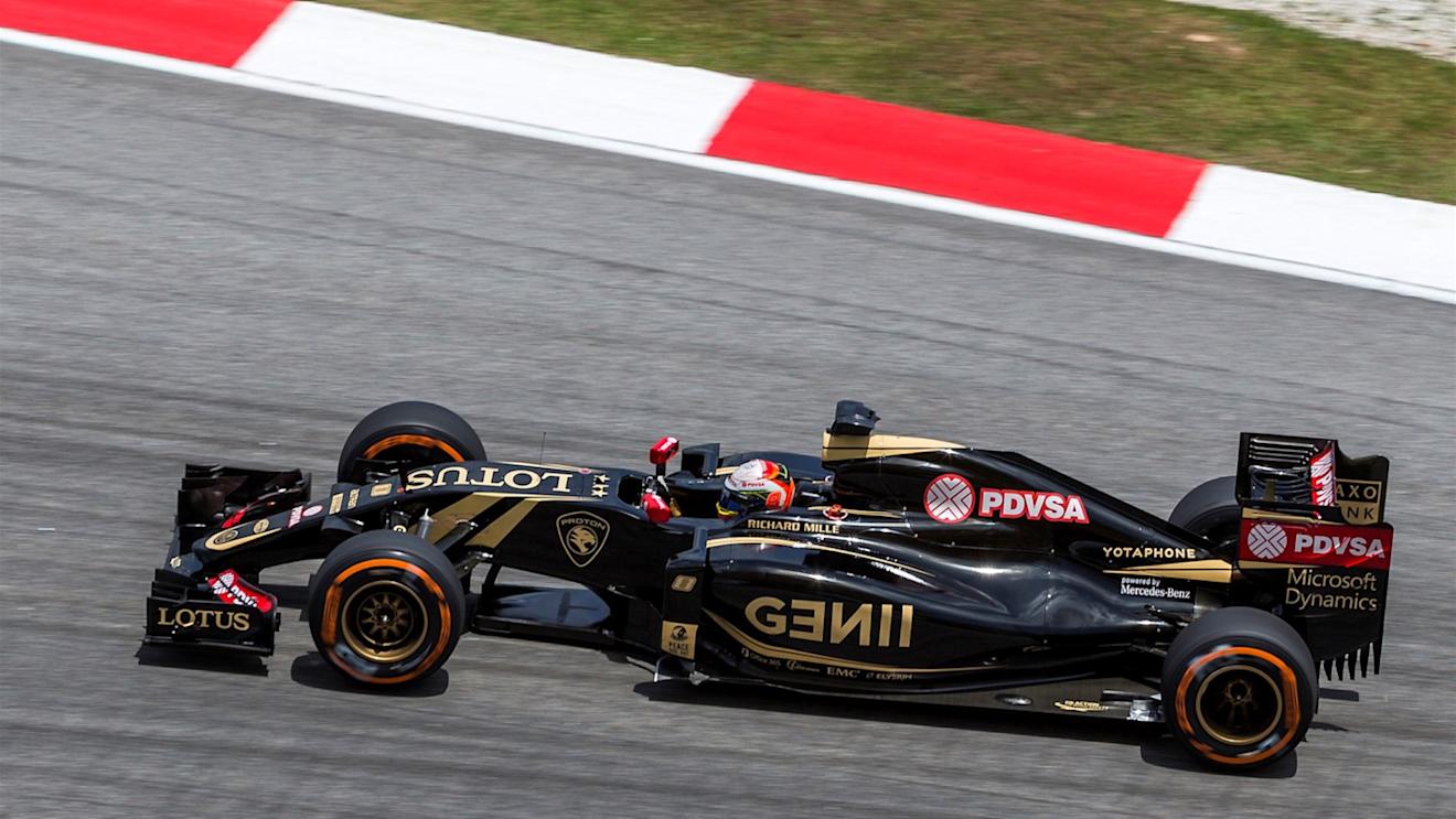 Romain Grosjean (FRA) Lotus E23 Hybrid at Formula One World Championship, Rd2, Malaysian Grand Prix, free practice 3, Sepang, Malaysia, Saturday 28  March 2015. © Sutton Motorsport Images