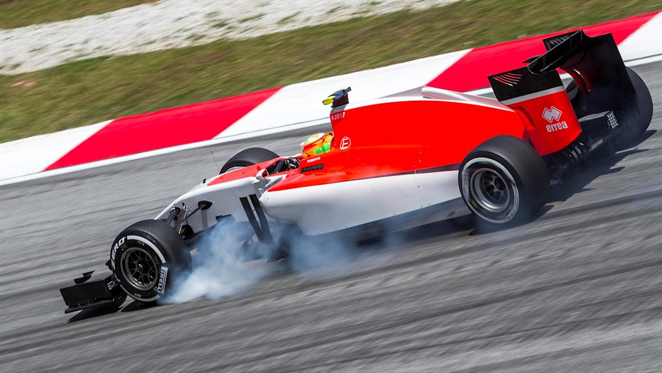 Roberto Merhi (ESP) Marussia locks up at Formula One World Championship, Rd2, Malaysian Grand Prix, free practice 3, Sepang, Malaysia, Saturday 28  March 2015. © Sutton Motorsport Images
